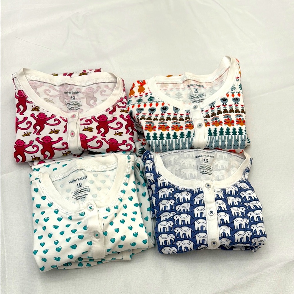 Roller Rabbit Red and Blue Pajama Sets Cozy Sleepwear